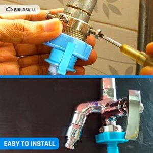 Buildskill 5 Meter Flexible PVC Washing Machine Inlet Hose, Universal Water Inlet with Tap adaptor/Connector for Top & Front Load Fully Automatic Washing Machine (5 Meter)