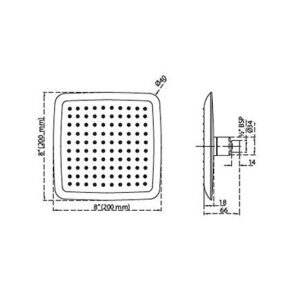 CERA F7010507 Stainless Steel Over Head Rain Shower, Multicolour