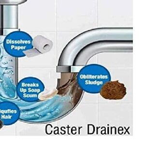 Caster-Instant Drainage Block Remover Drain Cleaner, Drainage Cleaner Wash Basin cleaning powder All Pipe Safe Cleaner Powder Clear Clogged Sinks,& Pipes. (50gm, Pack of 1) (18)