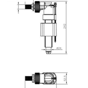 Elegant Casa 1/2" Fill Valve for Concealed Cisterns, Compatible Hindware, Benelave, Celato, Simpola, Somany, Cera, Essel, Jal, Soch, Jazz - White