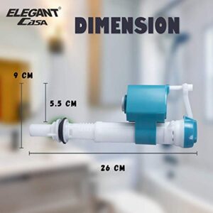 Elegant Casa Anti-Siphon Toilet Fill Valve 7" to 10" Adjustable Tank Repair Kit for 1 & 2 Pc Commodes