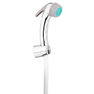 Hindware F160027 ABS Faucet with Rubbit Cleaning System, Flexible Tube and Wall Hook, Chrome, Painted Finish