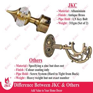 JKC Crystal Curtain Brackets Antique for Window Curtain Brackets/Door Curtain Brackets at Home/Hotel/Restaurant (Bracket - 4 Pcs, Support - 4 Pcs)