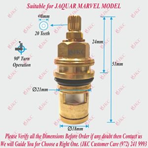 JKC Essco Jaquar Tap Spindle for Water tap Spares and Accessories Parts for Essco Jaquar Type Tap (Marvel Type)