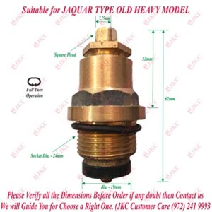 JKC Jaguar Tap Spindle for Water tap Spares and Accessories Parts for Jaquar Type Tap (Old Lock Heavy)
