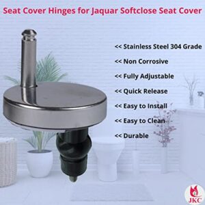 JKC SS 45mm Round Seat Cover Hinges Kit for Wall Hung and One Piece Toilet Soft Close Hydraulic Seat Cover