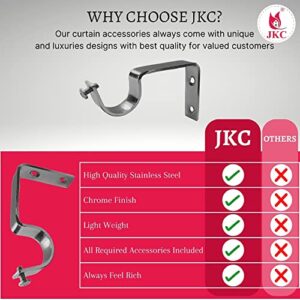 JKC Stainless Steel Heavy Curtain Prada Rod Support for Door and Window Curtain Brackets Holders - Support - 6 Pcs