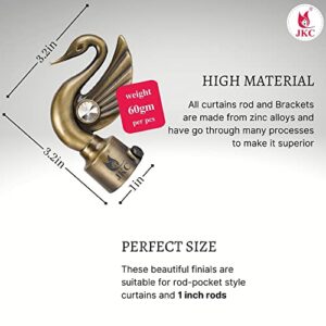 JKC Zinc Alloy Golden Peacock Curtain Brackets and Holder with Ancient Look for 1 Inch Pipe | Curtain Rod Holder and Curtain Holders Brackets for Home Decor | E-Book Included | Brackets-6