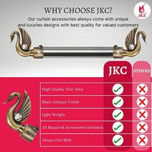 JKC Zinc Alloy Golden Peacock Curtain Brackets and Holder with Ancient Look for 1 Inch Pipe | Curtain Rod Holder and Curtain Holders Brackets for Home Decor | E-Book Included | Brackets-6