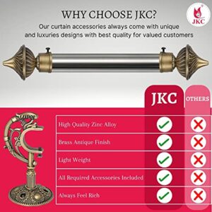 JKC Zinc Alloys Golden Whirl Curtain Brackets and Holder with Prehistoric Look for 1 Inch Pipe | Curtain Rod Holder and Curtain Holders Brackets for Home Decor | E-Book Included | Brackets-12, Support-12