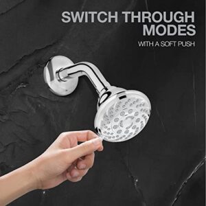 KOHLER Mist Rainduet shower head for bathroom, 5-spray Multifunction shower, 99 mm wide sprayface, ABS plastic, 10-year limited warranty (Wall-mount, Polished Finish, Chrome)