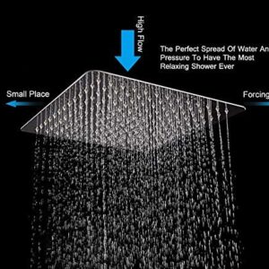 MARCOWARE Stainless Steel 10x10 inches Overhead Shower, Chrome, Polished Finish