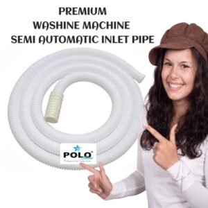 POLO 3 Meter PVC Flexible Washing Machine Semi Inlet/Hose Pipe for Semi Automatic Washing Machine Inlet Pipe (White) (Pack of 1)