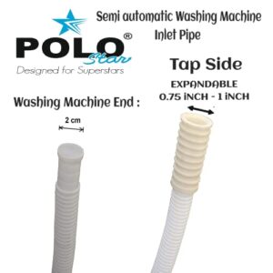 POLO 3 Meter PVC Flexible Washing Machine Semi Inlet/Hose Pipe for Semi Automatic Washing Machine Inlet Pipe (White) (Pack of 1)