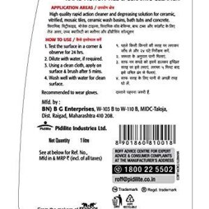 Pidilite T16 Roff Cera Clean Professional Tile, Floor and Ceramic Cleaner (1 Litre) - Concentrated liquid for tough stains - Any Surface