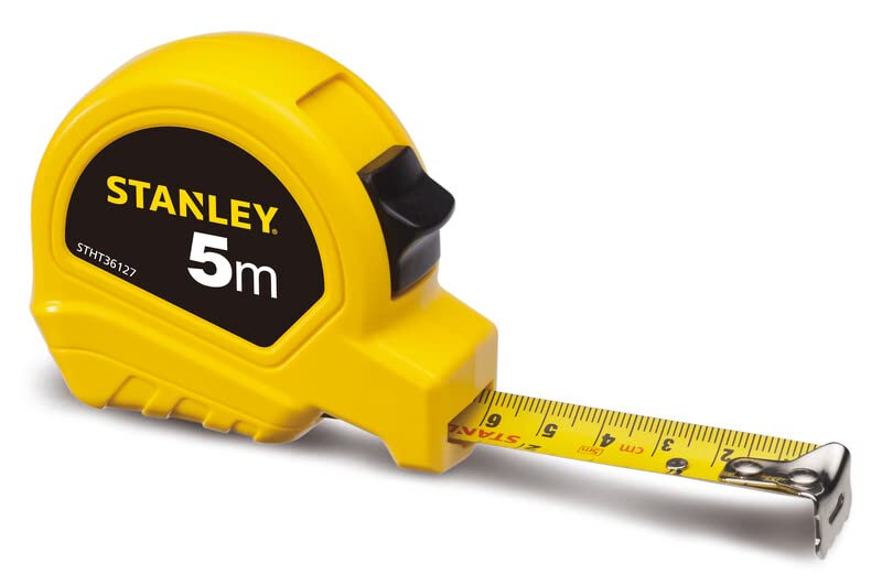 STANLEY STHT36127-812 5 Meter Plastic Short Measuring Tape for Home, DIY, Professional & Industrial Use, YELLOW & BLACK