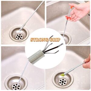 Shreekunj Impex Drain Pipe Cleaning Spring Stick, Hair Catching Drain Pipe Cleaning Claw Wire, Sink Cleaning Stick Sewer Sink Tub Dredge Remover, Basin Cleaner Tool [1 PCS] [Red,Black] (200 cm)