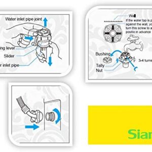 Siana 1.5 Meter Washing Machine Water Inlet Hose Pipe With Tap Adapters/Connectors for Front & Top Load Fully Automatic