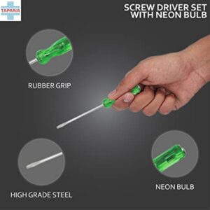TAPARIA 802 Screw Driver Set with Neon Bulb (Silver/Blue), 1 Piece TAPARIA 802 Screw Driver Set with Neon Bulb (Silver/Blue), 1 Piece