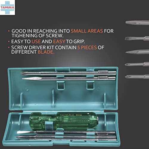 TAPARIA-802-Screw-Driver-Set-with-Neon-Bulb-SilverBlue-1-Piece-0-2 TAPARIA 802 Screw Driver Set with Neon Bulb (Silver/Blue), 1 Piece