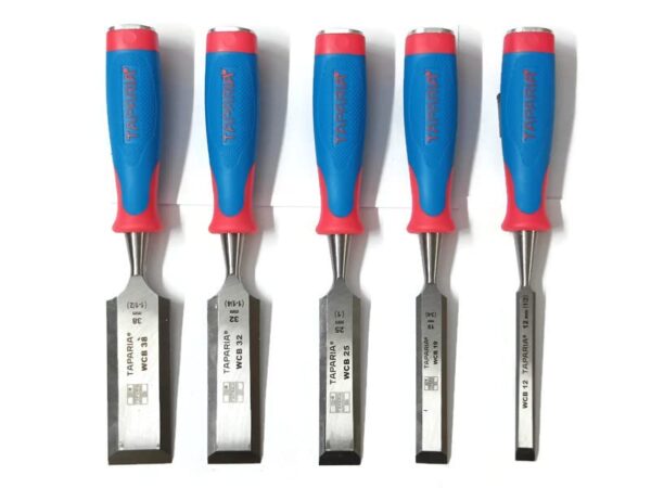 TAPARIA Wood Working Chisel Set of 5 Hardened Chisel Set with Carrying Pouch Tool Kit