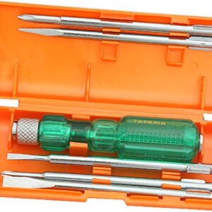 Taparia 812 Screw Driver Set with Neon Bulb, Silver & Green, 1 Piece