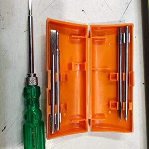 Taparia 812 Screw Driver Set with Neon Bulb, Silver & Green, 1 Piece