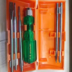 Taparia 812 Screw Driver Set with Neon Bulb, Silver & Green, 1 Piece