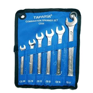 Taparia CSS6 Steel 8 to 17 Combination Spanner Set (Silver, Pack of 6)