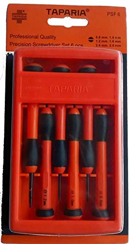 Taparia-PSF6-Steel-Precision-Screw-Driver-Set-Orange-Pack-of-6-0 Precision Screw Driver