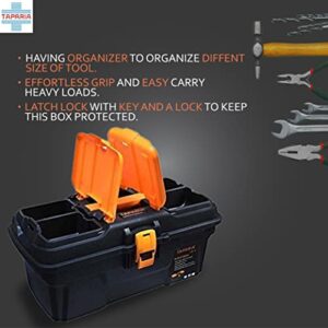 Taparia PTB16 Compact Plastic Tool Box with Organizer (Orange and Black) Taparia PTB16 Compact Plastic Tool Box with Organizer (Orange and Black)